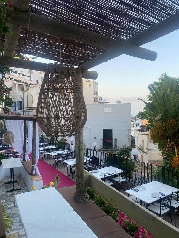 Side view of the restaurant terrace